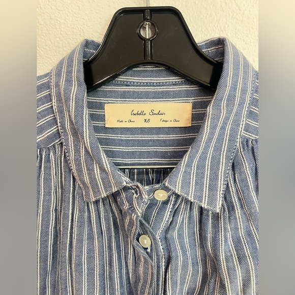 Anthropologie Isabella Sinclair Piper Blue White Striped Dress Women Size XS - Picture 4 of 4